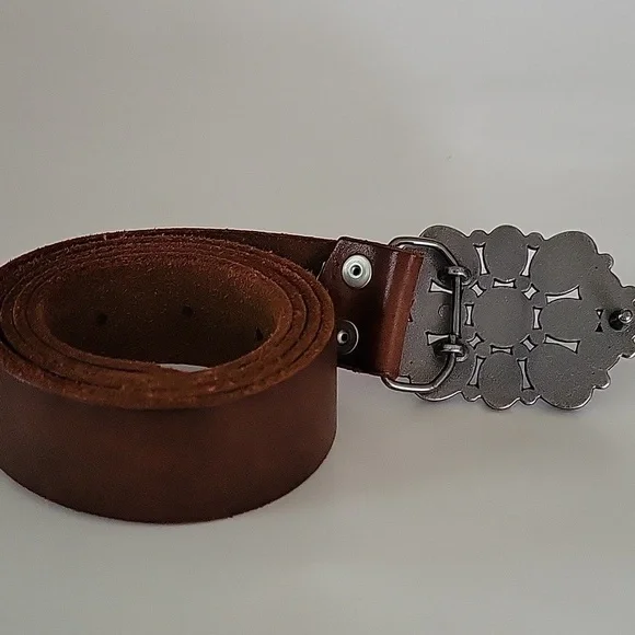 American Eagle Outfitters AEO Turquoise And Brown Leather Belt Sz Xl - Picture 3 of 11